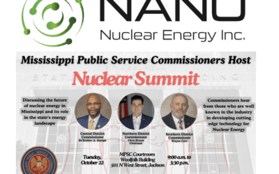 NANO Nuclear Energy Executives Scheduled to Present at the Upcoming Mississippi Public Service Commissioners’ Nuclear Summit